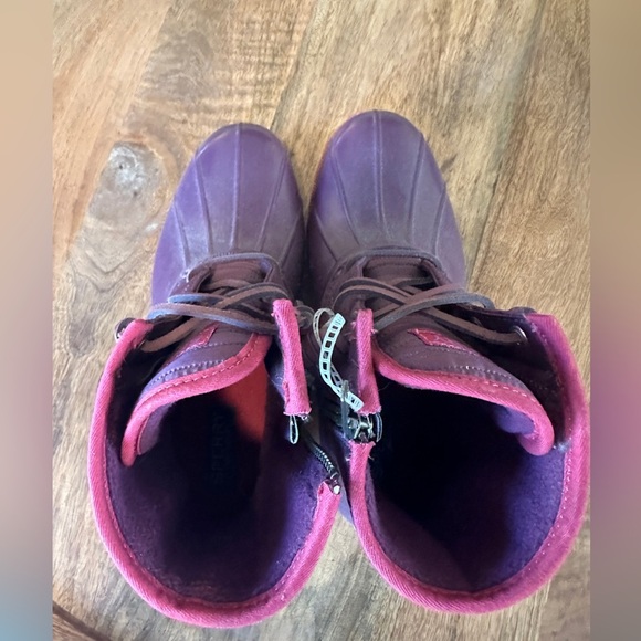Sperry Womens Saltwater Puff Duck Boots Quilted Lace Up Pink Purple Size 7.5 - Picture 3 of 5